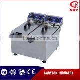 GRT - E062V Commercial Kitchen 2 Tanks Stainless Steel Deep Fryers thumbnail-3