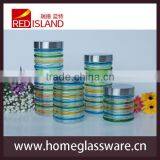 Wholesale 4 Size Glass Jars With Stainless Steel Lid for Food Storage