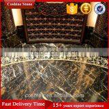 Italy Polished Portopo Marble Black Golden Flowers Marble thumbnail-3