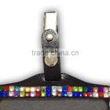 Popular ID Holder, High Quality Promotion Gift PU Leather Badge Holder With Crystal Gem Decoration thumbnail-2