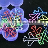 Airplane shaped colorful paper clips Office assistant