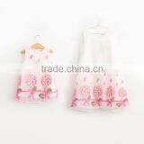 New Design Summer Embroidery on Organza Mother and Daughter Dress Same Clothes for Mother and Daughter thumbnail-1