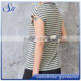2017 Summer Running Sports T-shirts Horizontal Stripe T-shirt thumbnail-2