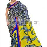 Digital Flower Printed Saree in Mix Color thumbnail-1