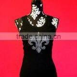 OEM Wholesale Comfortable Rhinestone Womens 95% Cotton 5% Spandex Tank Top thumbnail-1