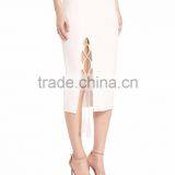 Wholesale Fitness Apparel For Women Wear Plain Dyed Floral Midi Pencil One Pace Package Buttock Solid Knit Skirt thumbnail-5