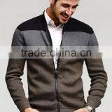 Wholesale High Quality Men Zipper Jacket Sweatshirt Without Hood CVC(80/20) thumbnail-1