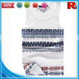 China Custom Wholesale Men Polyester Screen Printed Low Cut Tank Tops for Sale thumbnail-1