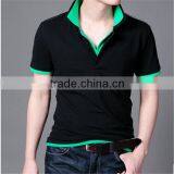 2014 Stylish Turn-Down Collar Color Matching Man's T-Shirt thumbnail-1