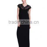 OEM Women's Seamless Black Lace Sleeveless Long Dress thumbnail-1
