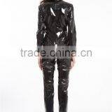 2016 Instyles Gothic Wetlook Catsuit Body Suit Black Faux Leather Zipper Jumpsuits Catwoman thumbnail-6