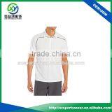 Plain Design White Color With Black Trim 92% Polyester/8% Spandex Golf Shirt thumbnail-1