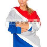 High Quality Custom Long Sleeve Tri-color Sweatshirt Without Hood thumbnail-4