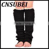 2016 Winter Christmas New Knitting Buttons Lace Boot Liner Acrylic Length Socks Thermal Women thumbnail-4