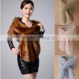 2016 New Ladies White Faux Fur Shawl and Cape