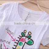 Oem Factory Women Foaming Print Round Neck t Shirt thumbnail-2