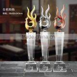High Quality Beautiful Crystal Gold Plated Chanticleer Trophy BusinessS GIFT thumbnail-3