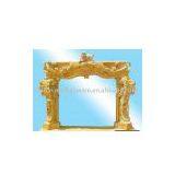 Yellow Marble Fireplace with Animal and Flower(L215*H150*W30cm)