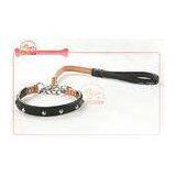 Luxury Real Leather Dog Choke Training Collar With Studs , Cute Dog Collars