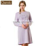 Super Grade Qianxiu Autumn Character Print Long Sleeved Sweet Elegant Girl Lady Sexy Nightgown thumbnail-1