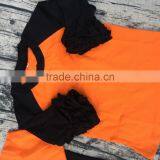 2017 New 100% Cotton Halloween Orange Black Boys Ragln t Shirt Children Icing Ruffle Raglan Holiday Tops thumbnail-5