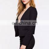 Fashion New Style Ladies Formal Blazer Long Slim Sleeve Open Front Black Women Blazer Jacket thumbnail-4