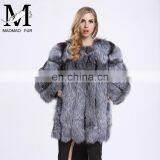 Latest Women Fashionable Fox Fur Jacket Lovely Beautifur Real Silver Fox Fur Coat Sex thumbnail-1