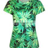 Golden Supplier Green Color Cheap Women Custom T Shirt Printing Casual Wear Tee Shirt thumbnail-2