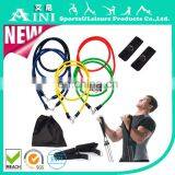 High quality 11pcs latex exercise resistance bands set /exercise resistance bands for yoga