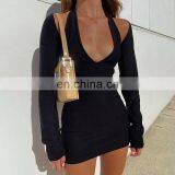LAITE D2175 Autumn&winter Fashion Bodycon Backless Women Casual Dresses Sexy Halter Dresses for Women thumbnail-3