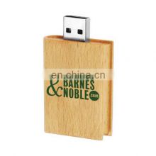 Christmas promotional gift Wooden Book Shaped usb flash drive free logo