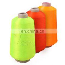 Colorful  polyester Recycled yarn 50D semil dull for woven label