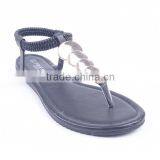 Zhejiang Product Latest Design Good Quality Lady Fashion Paillette Elastic Flat Sandals thumbnail-2