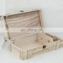 Customized Unfinished Silk Screen Printing Pine Double Bottle Wooden Wine Box thumbnail-3