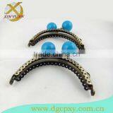 Top Quality Antique Brass Fashion DIY Sewing Blue Candy Head Metal Purse Frames