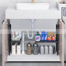 Under Sink Kitchen Rack Expandable Cabinet Shelf Organizer Rack With Removable Panels for Kitchen Bathroom Storage 2-Tier thumbnail-5
