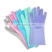 High Quality Silicone Scrubber Washing Dishes Brushing Grooming Washing Household Cleaning Gloves thumbnail-1