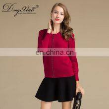 Soft Warm Short Cashmere Cardigan Solid Color Full Zip Woman Cashmere Sweater thumbnail-5