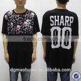 custom screen printing mens longline t shirt extended t shirt oversized elongated t shirt
