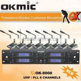 OK-8008 UHF/PLL 8 Channel Wirelesss Microphone System thumbnail-1