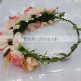 Newest Design Women Girls Artificial Flower Headband Tiara Crowns Garland Wedding For Adults thumbnail-2