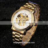 Luxury Gold-tone Automatic Mechanical Skeleton Watches Male's Skeleton Watches thumbnail-2