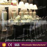 Glass Top Wedding Table /metal Dining Banquet Table