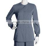 Wholesale OEM Hot Sale Fashion Newest Uniforms Women's Junior Warm Up Solid Scrub Jacket Nurse Uniform thumbnail-2