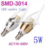 5W 3014 led candle light 5w with CE and RoHS