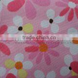 sanded peach skin plain flower printed fabric