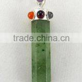 Green Aventurine ( Light) Pencil Chakra Pendant thumbnail-1
