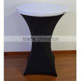 Black Cocktail Table Cover/table Cloth With White Spandex Table Topper thumbnail-1