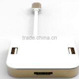 Metal Shell USB3.1 TO HD + DV I + VGA + DP + USB3.0 * 2 HUB 4 in 1