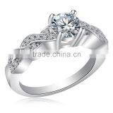 Sparkly Micro Pave Setting Good Quality Zircon Wedding Bands Twisted Ring For Unisex thumbnail-3